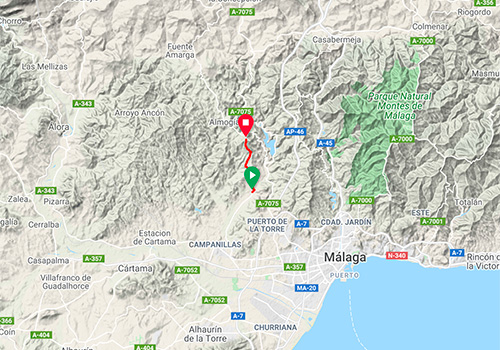 Routes and maps for cycling in Malaga – Mountain pass Alto de la Venta la Gloria / Los Núñez