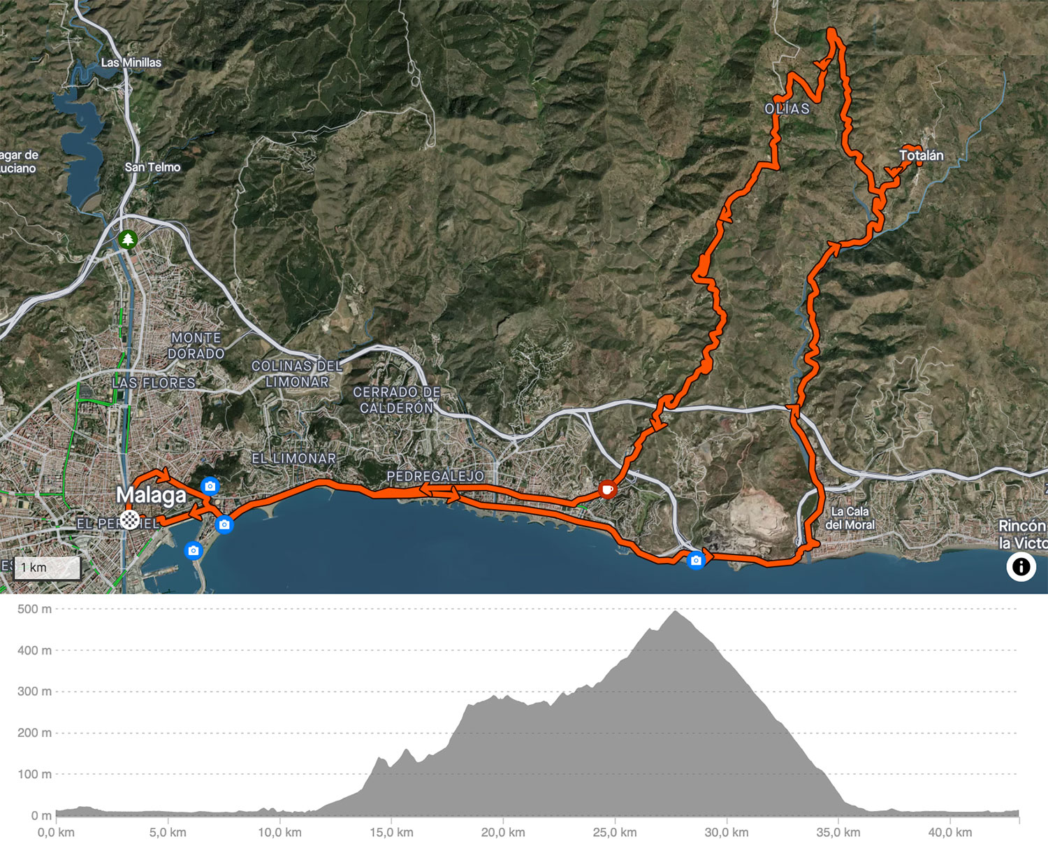 Cycling routes for e-bike Malaga – a coastal route with mountain views