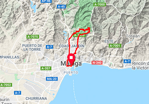 MTB cycling route Malaga – Boticario